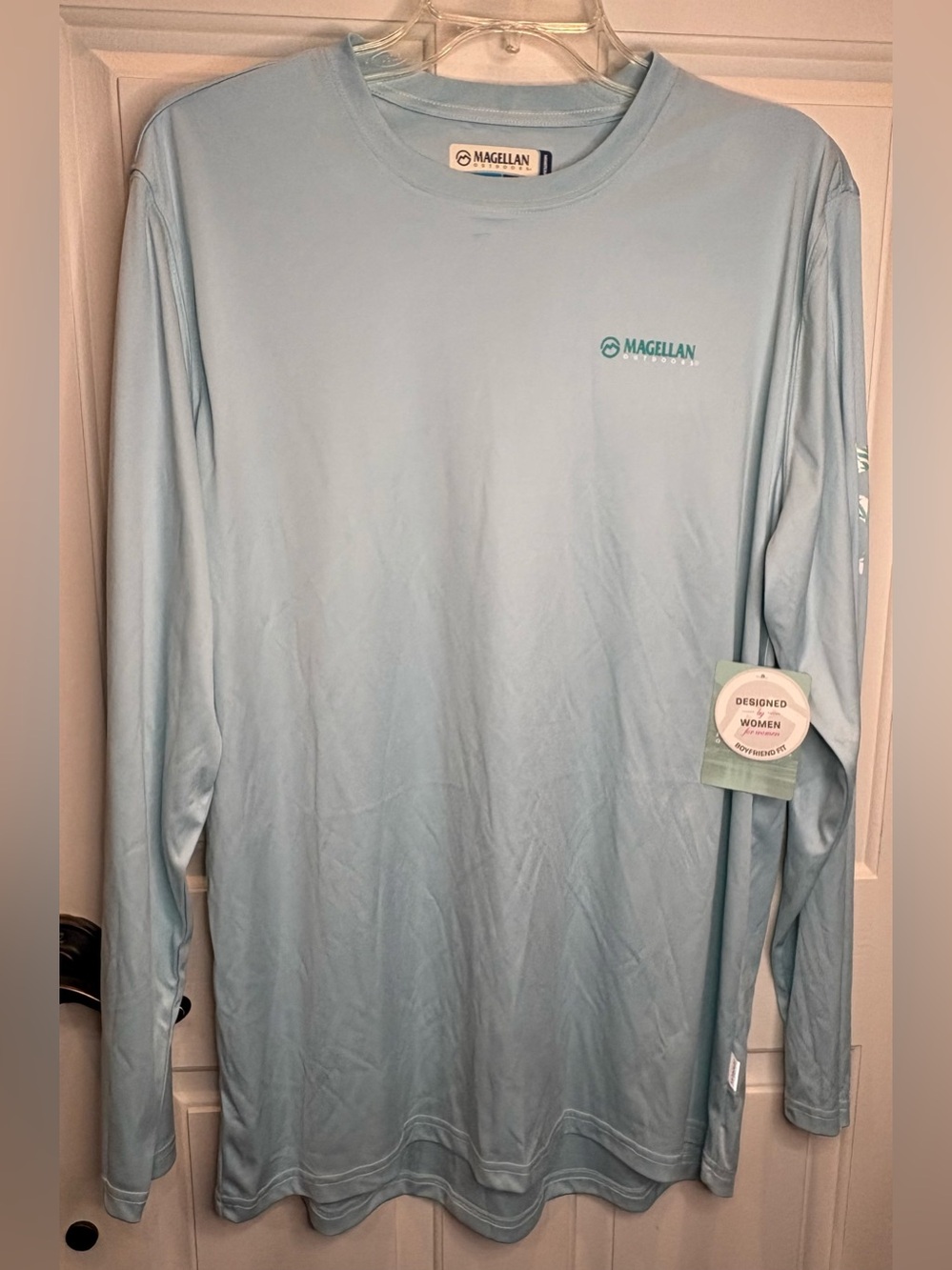 Magellan Outdoors Fish Gear Women's XL Blue Long Sleeve Crew Neck Tee